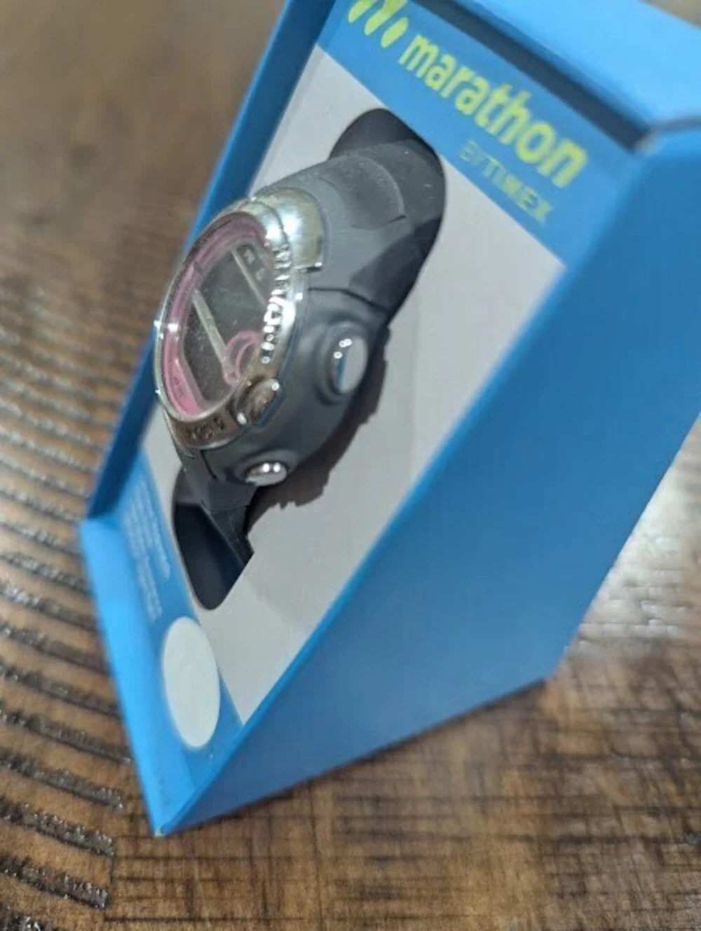 New Timex Marathon Digital Watch Gray/Pink Sports Ladies Mid-Size TW5M14200